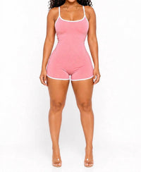 Jnk - Easy Does It Spaghetti Strap Dolphin Trim Short Romper