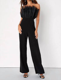 Lulus - Tulle Strapless Wide Leg Jumpsuit