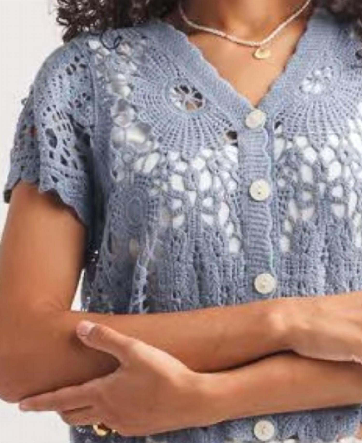 Papillon - Floral Crochet Crop Cardigan