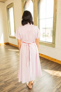 Jodifl - Rory Applique Pinstripe Midi Dress