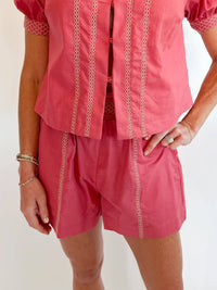 Aylaya Malabo Pull-on Shorts in rose - women's shorts - detail view