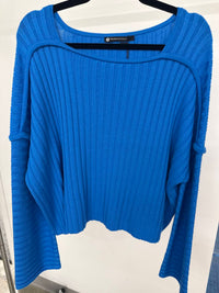 Pier Antonio Gaspari Women's Ribbed Sweater in blue - women's sweater