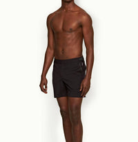 Orlebar Brown Bulldog Bonded Merino Shorts in night iris - men's shorts - detail view