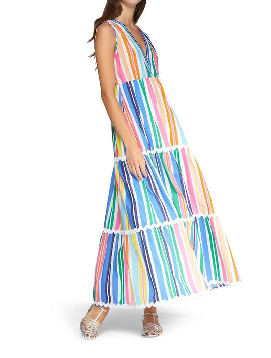 Vilagallo - Multi Strip Sleeveless Dress