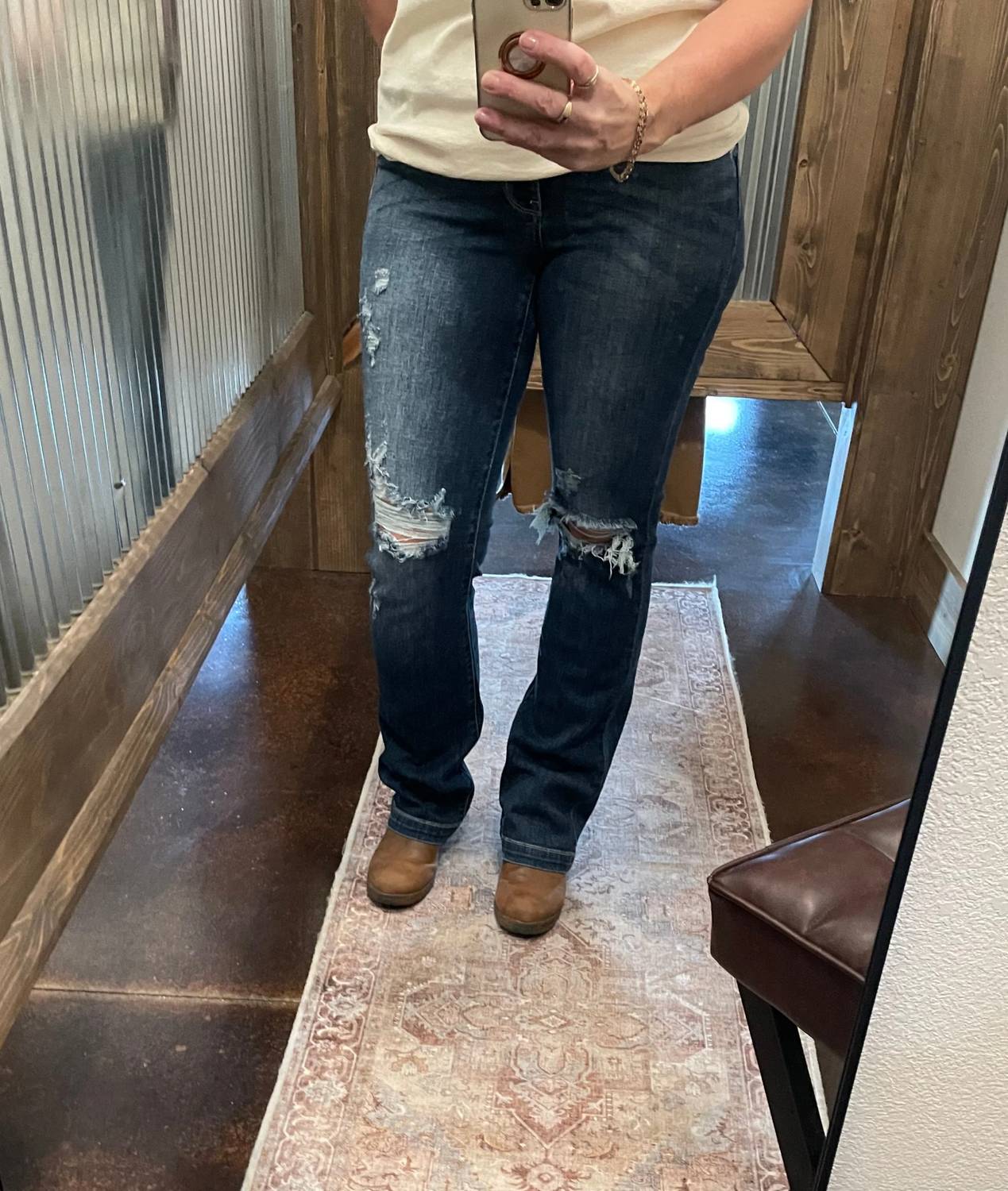 Judy Blue - Mid Rise Hand Sand And Destroy Bootcut Jeans