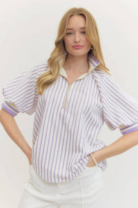 Entro - Latte Stripe Top