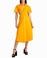 Nicole Miller - Caroline Poplin Midi Shirt Dress