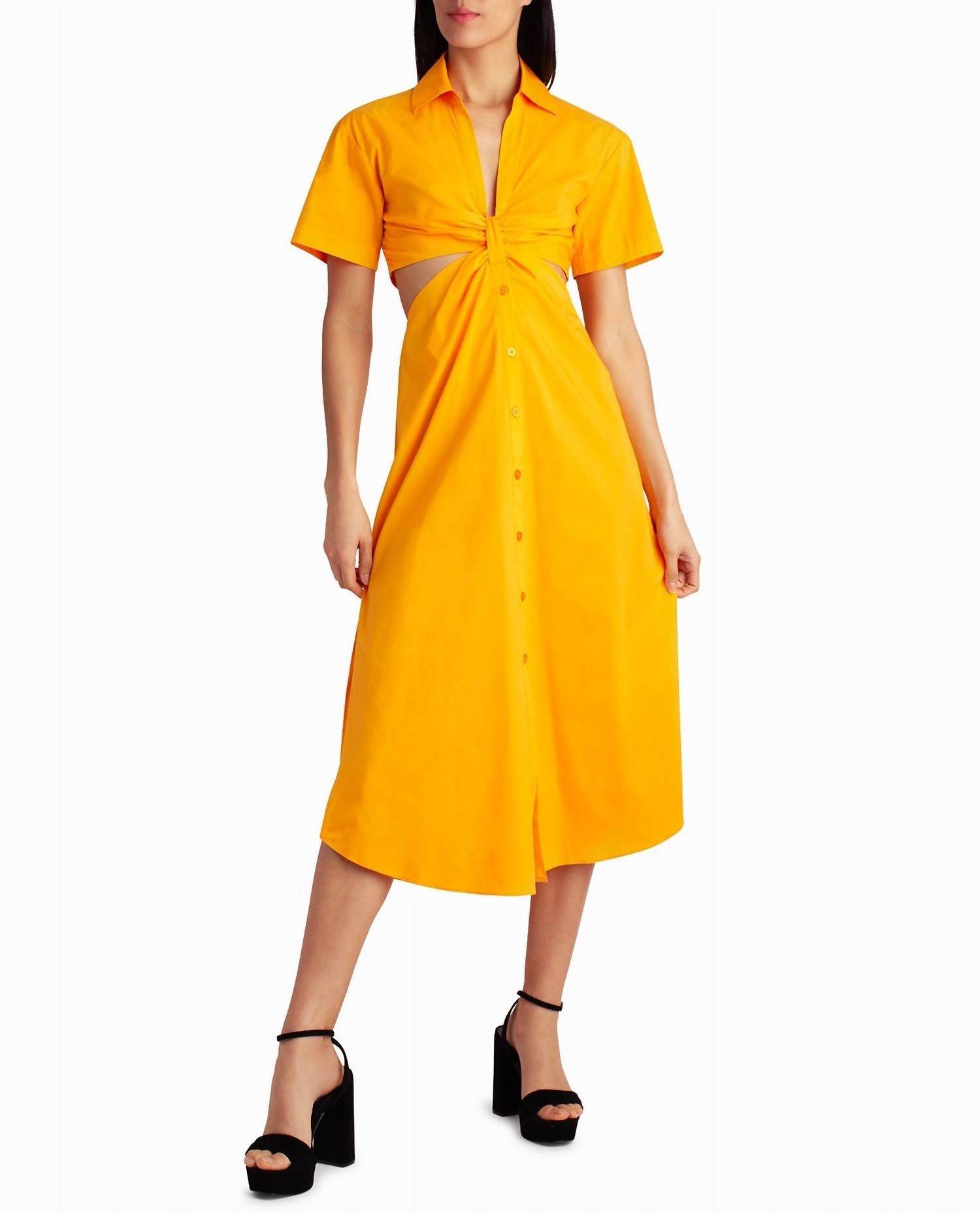 Nicole Miller - Caroline Poplin Midi Shirt Dress