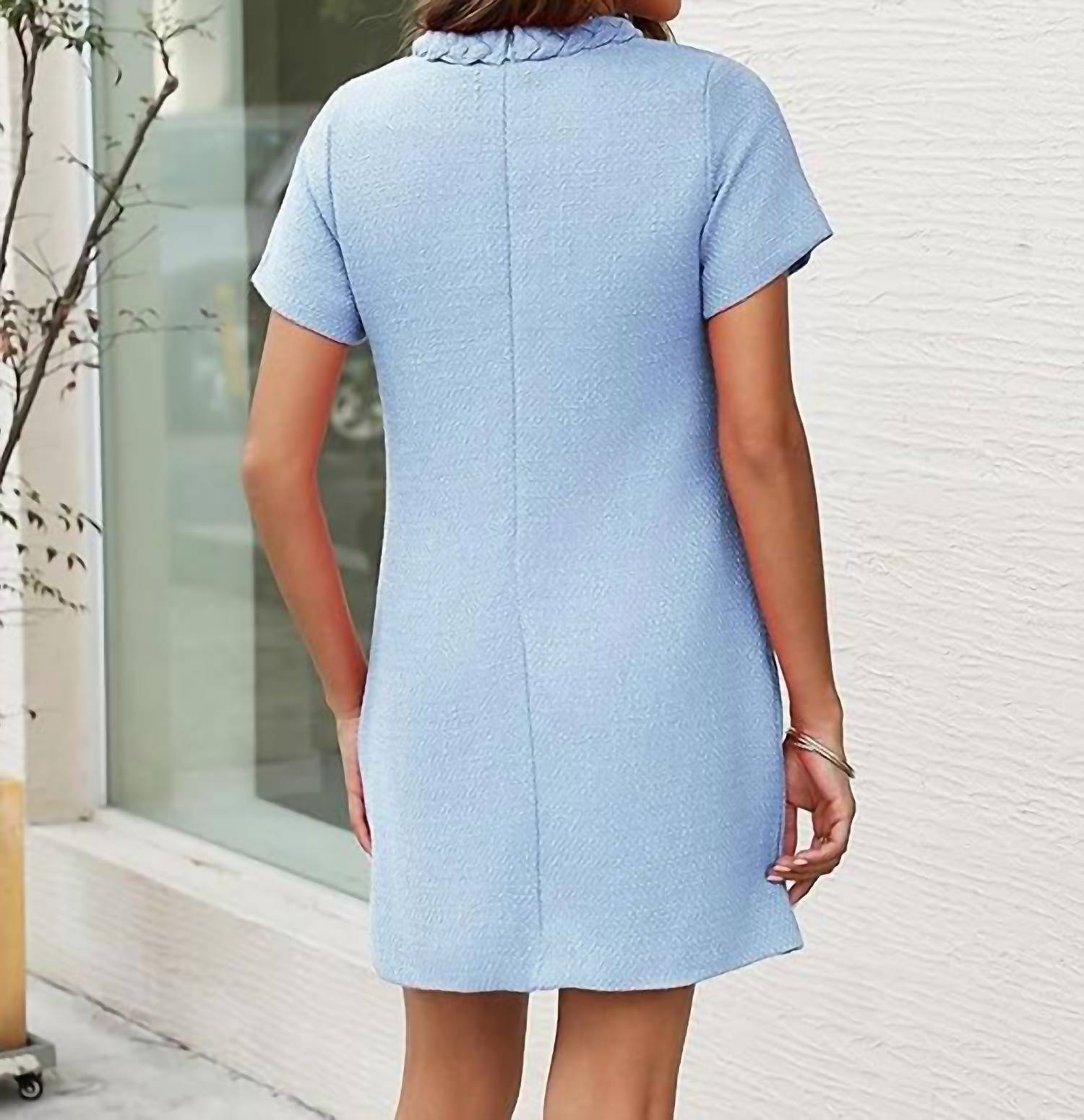 Voy - Short Sleeve Tweed Dress