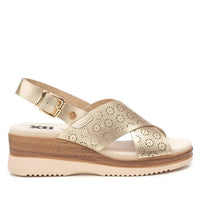 Xti Women's Pu Wedge Sandals in gold - women's shoe - detail view