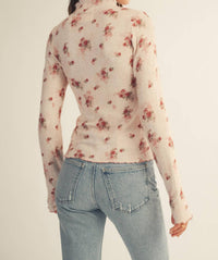 Lovlov - Soft Floral Thumbhole Top