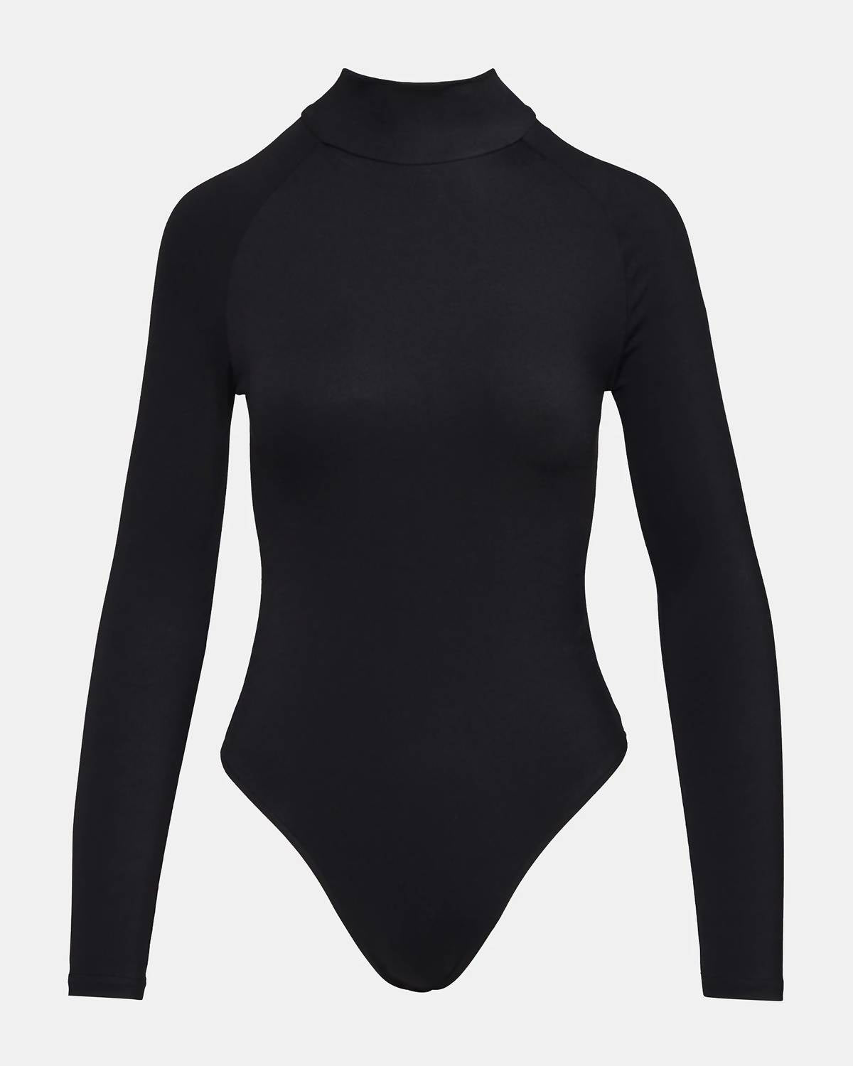 STEVE MADDEN Nelle Long Sleeve Bodysuit in black - women's shirt - alternate view