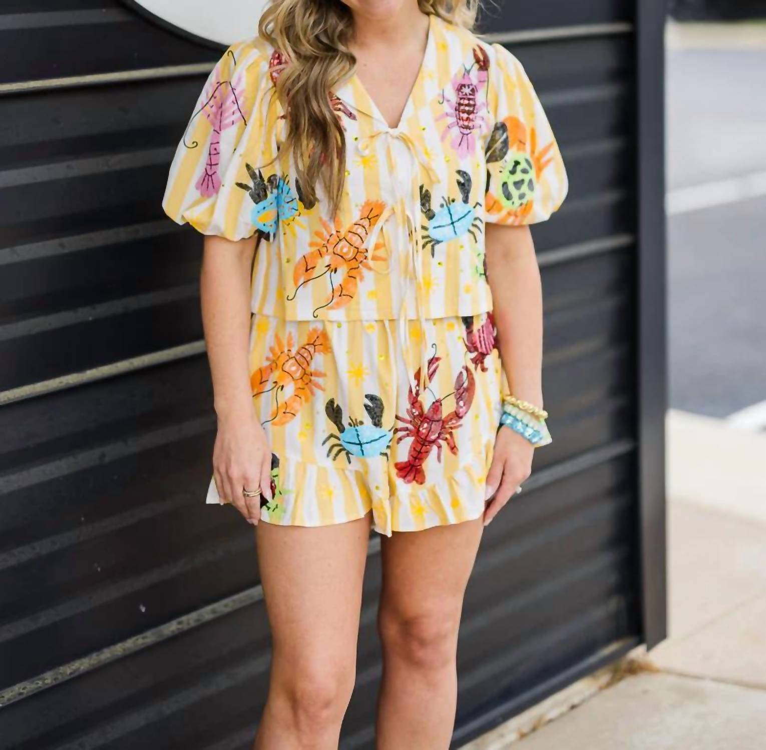 Queen Of Sparkles - Crab & Lobster Tie Top