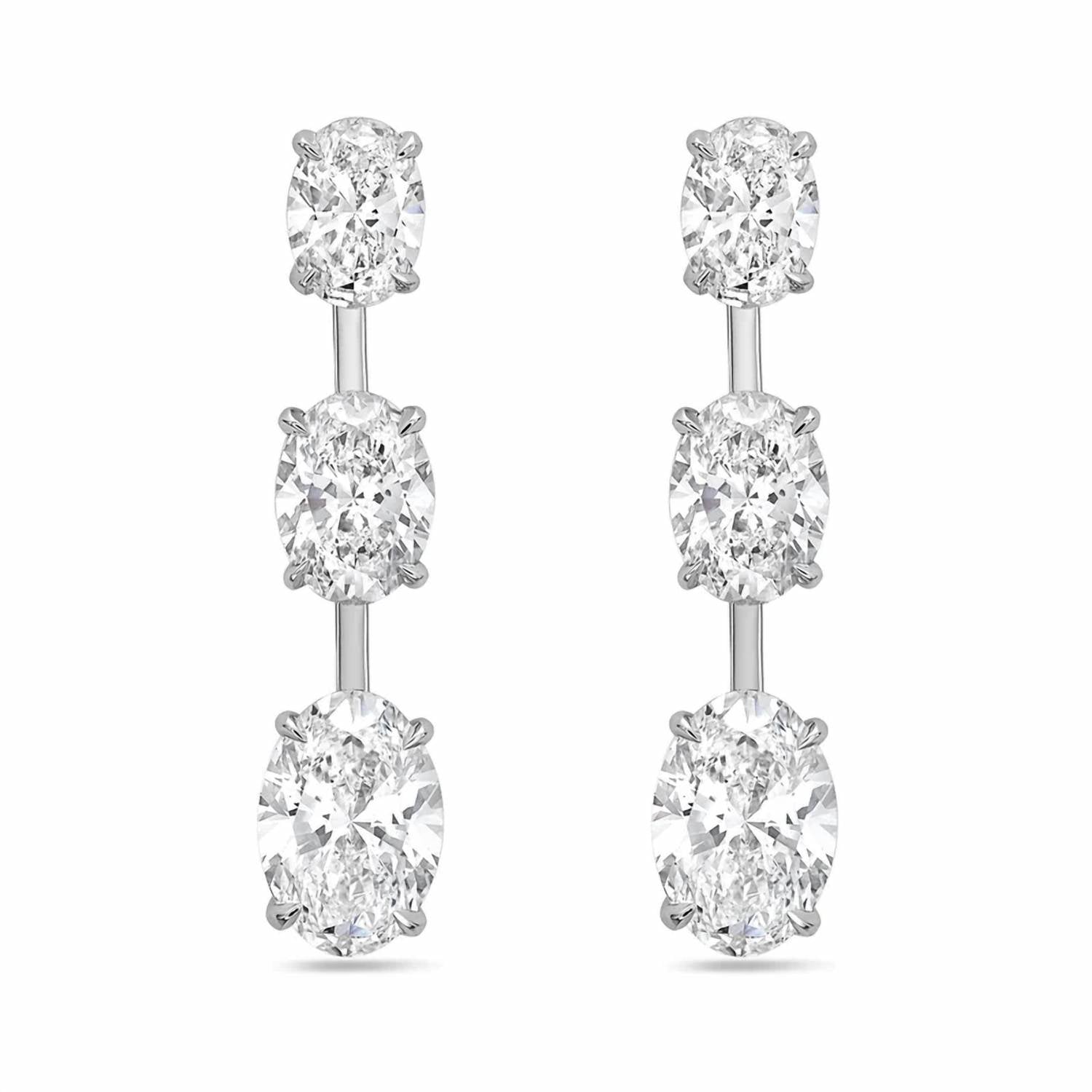 Diana M Jewels - Women's Oval Lab-Grown Diamond Stud Earrings (8.00 Ct TCW) - Elegant Plus