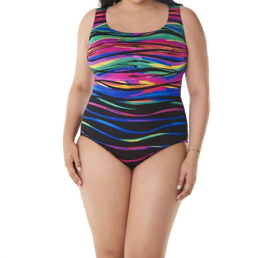 Longitude - X-back One Piece Swimsuit - Plus