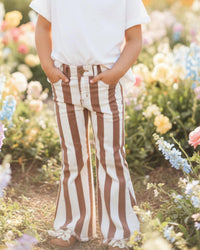 Saints & Hearts - Kids' Striped Denim Flare Jeans