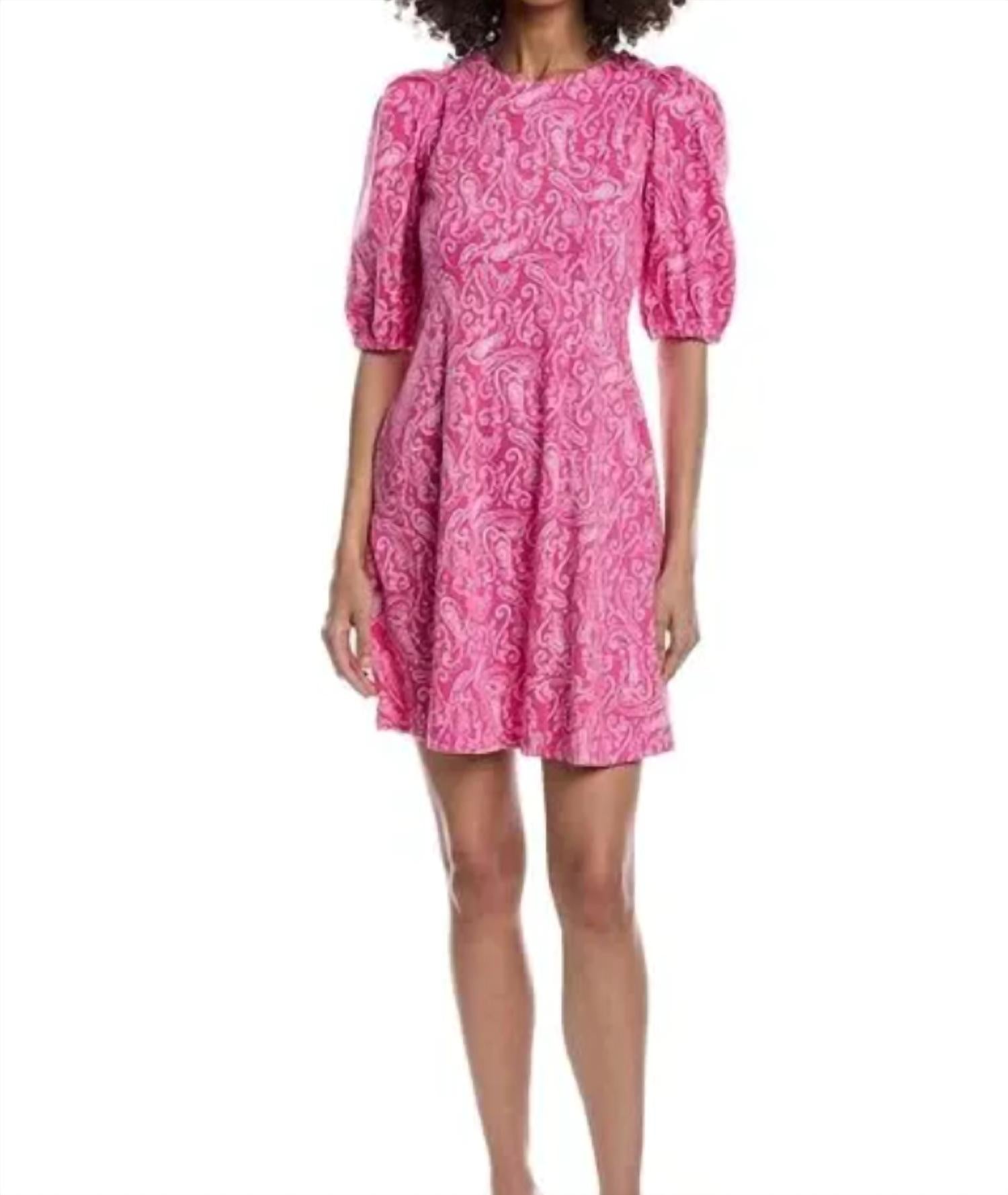 Tyler Boe Fran Jacquard Knit Dress in hot pink paisley - women's dress