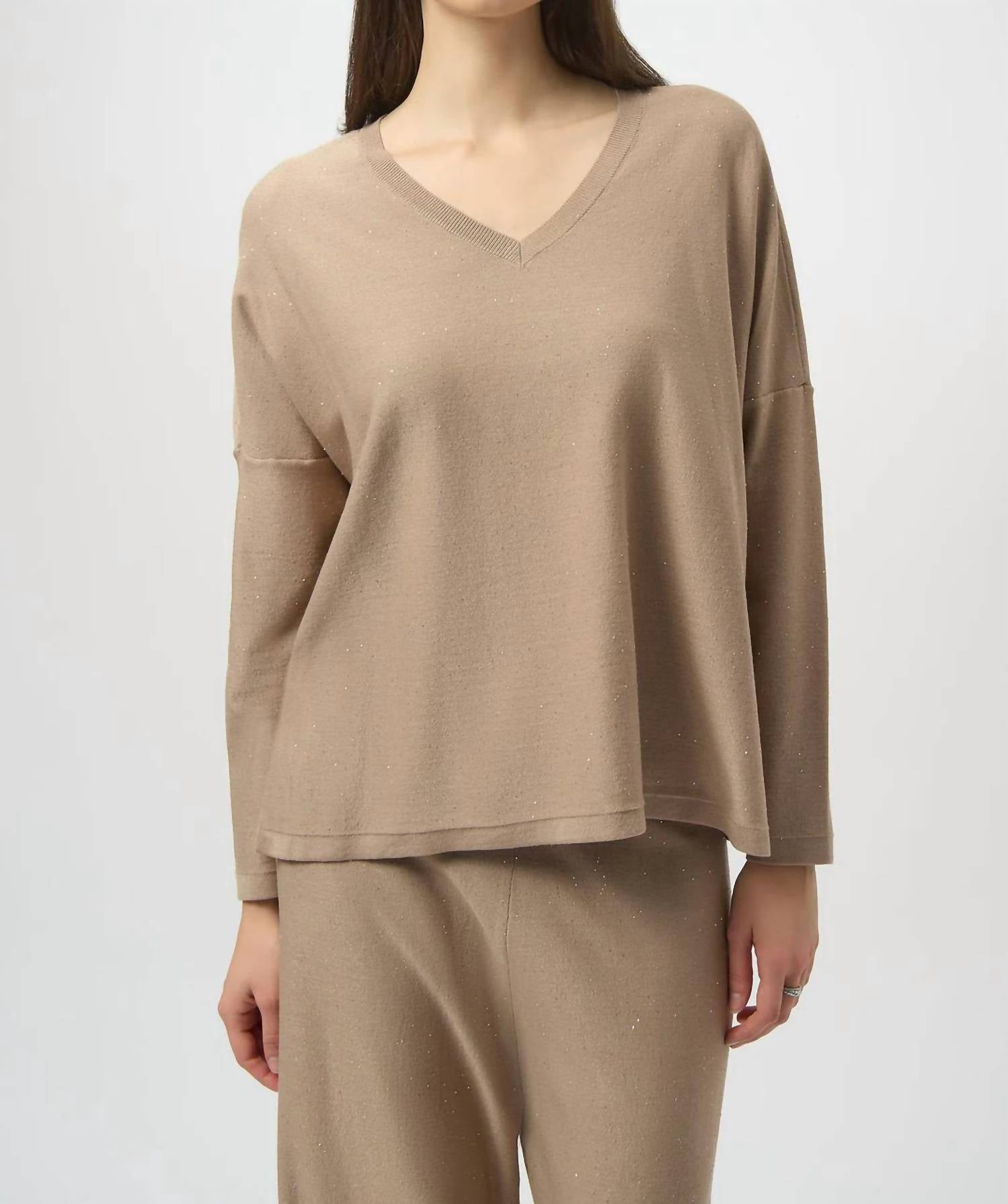 Joseph Ribkoff - Women's Sequined Long Sleeve Boxy Top