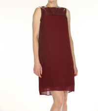 Joseph Ribkoff - Pleated Faux Leather Trapeze Mini Dress