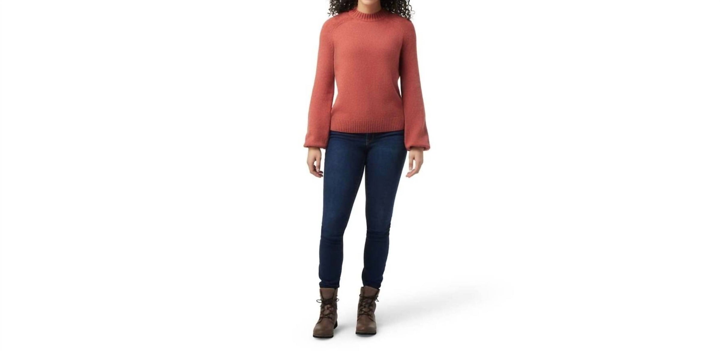 Smartwool Women's Cozy Lodge Bell Sleeve Sweater in dusty cedar heather - women's sweater