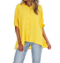 Day + Moon - Women's Fingers Crossed Oversized Button Down Top
