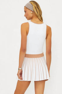 Beach Riot Solange Pleated Knit Dress in almond - women's dress - alternate view