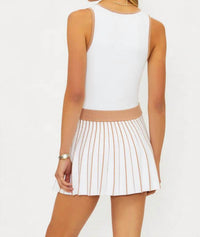 Beach Riot Solange Pleated Knit Dress in almond - women's dress - detail view