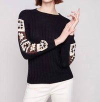 Charlie B - Crochet Sleeve Sweater