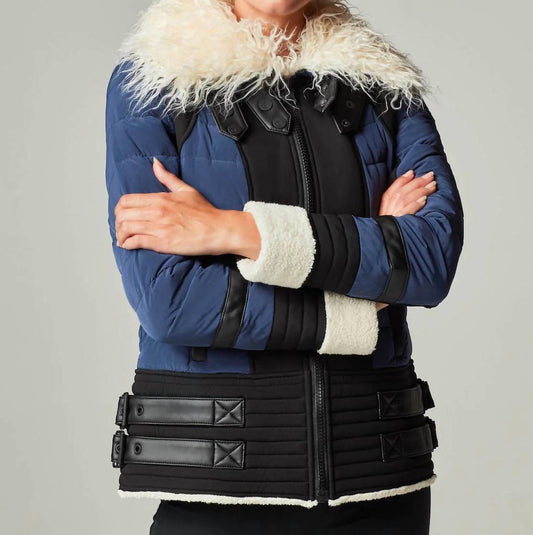 Blanc Noir - Moto Aviator Puffer Jacket