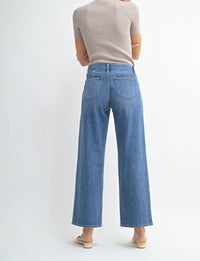 Just Usa - Katie Patch Pocket Straight Wide Leg Denim Jeans