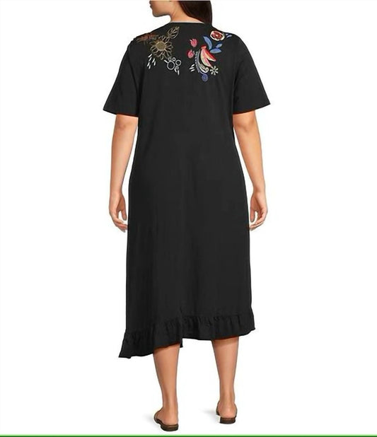 Johnny Was - Cora Asymmetric Ruffle Flounce Short Sleeve Dress - Plus