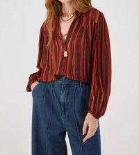 Dress To - Lurex V-neck Buttoned Blouse