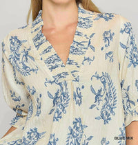 Umgee - Paisley Print V-neck Top