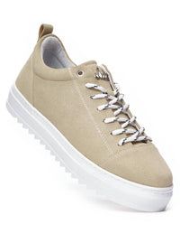 Martin Valen Men’s Low Top Suede Sneakers in beige - men's sneaker - view 4