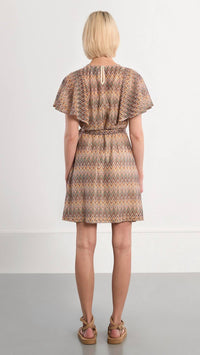 Lili Sidonio Women's Chevron Dress in beige - women's dress - alternate view