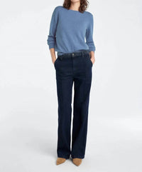 Favorite Daughter Favorite Cashmere Crew Top in river blue - women's sweater - detail view