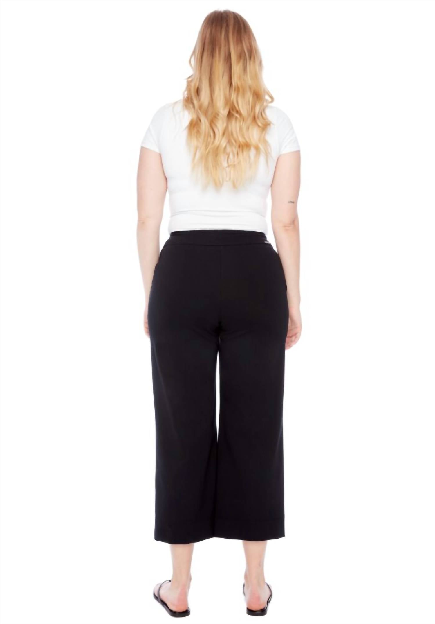 Iltm - Women's Jackie Solid Amalfi Wide-leg Cropped Pant