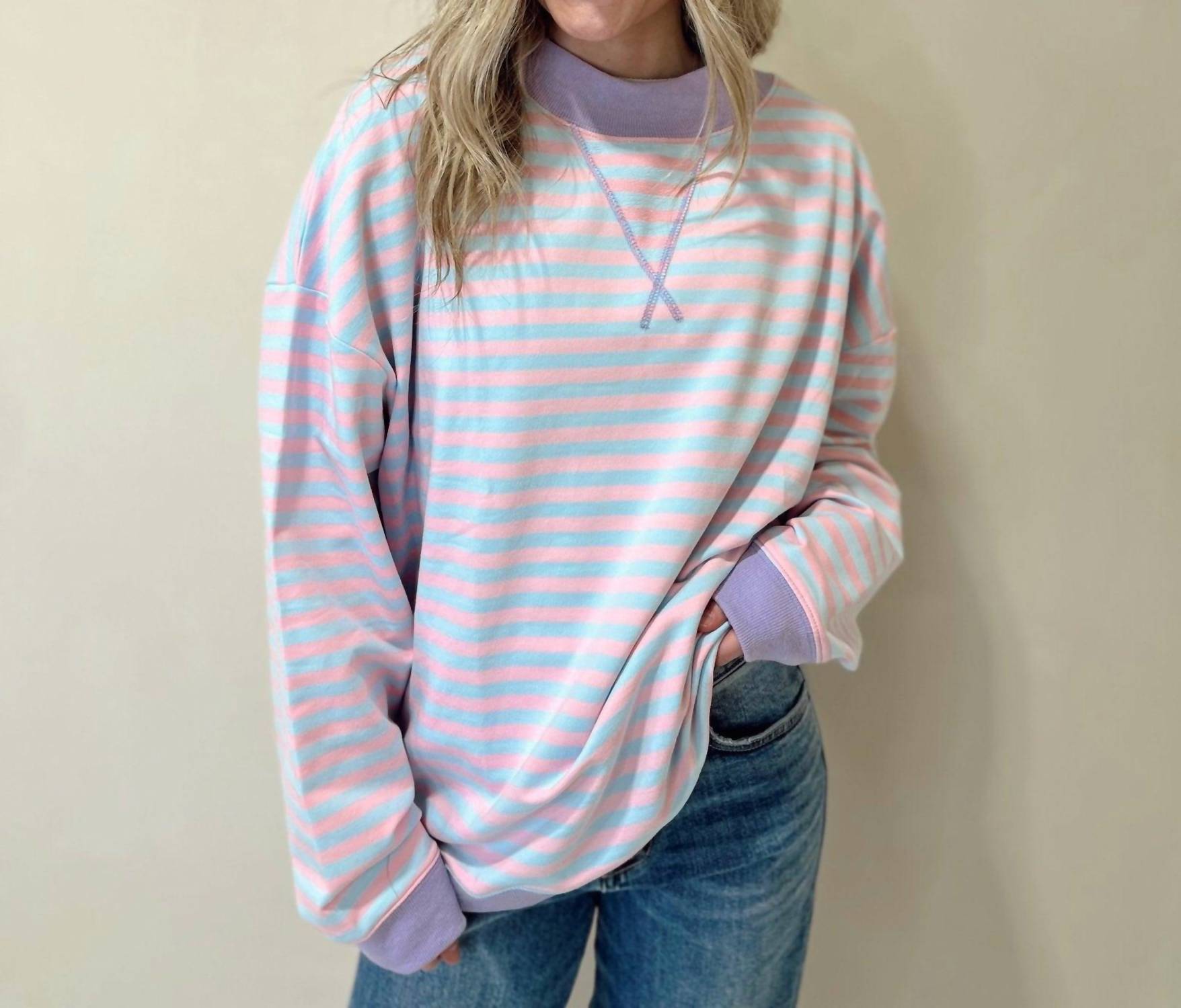 Day + Moon - Stella Stripe Mock Neck Sweater