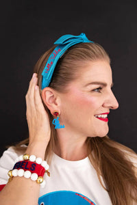 Brianna Cannon - Women's Thin Embroidered Ribbon Bow Headband