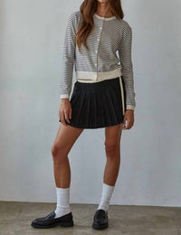 By Together - Striped Crew Neck Cardigan
