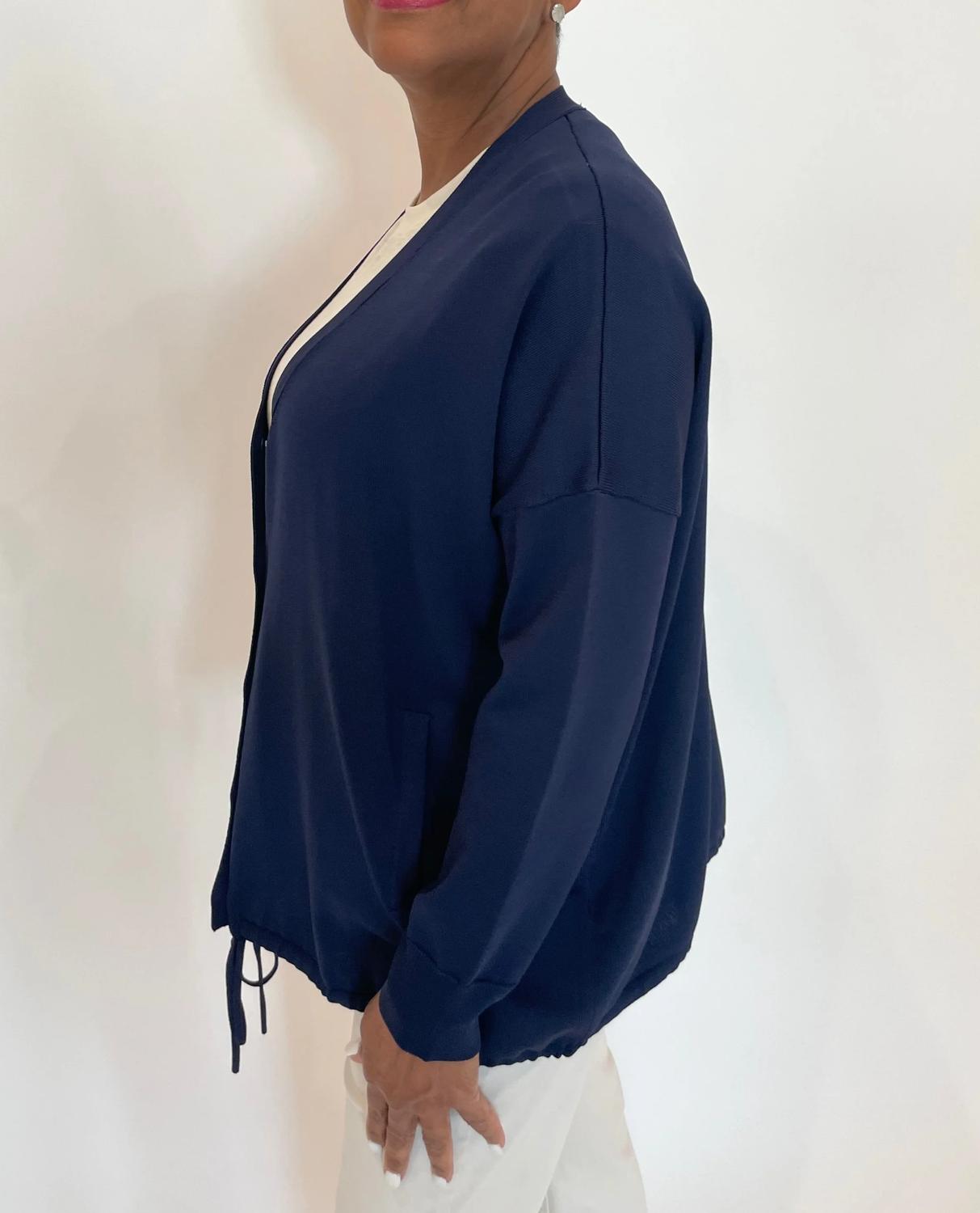 Billie - Susana Knit Boxy Drawstring Long Sleeve Cardigan