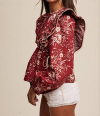 Listicle - Floral Ruffle Top