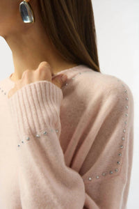 Joseph Ribkoff - Cashmere Crew Neck Sweater With Stud Detailing
