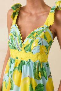 Prosperina Catarina Midi Dress in blue lemon - women's dress - view 4
