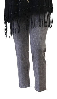 Jess & Jane Women's Mineral Washed Ankle Legging Pant in midnight - women's pants - detail view