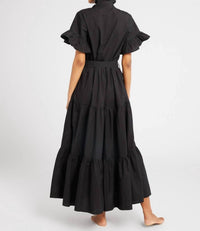 MILLE Victoria Tiered Dress in black - women's dress - detail view