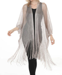 Joseph Ribkoff - Fringe Open Stitch Longline Cover-up