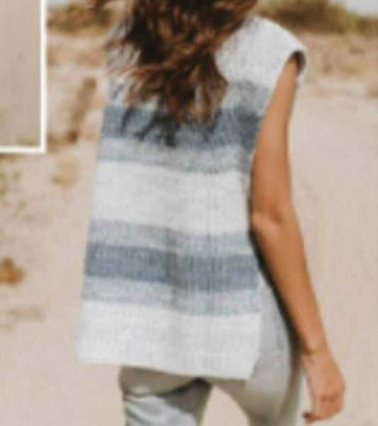 Elan - Blue Stripe Sweater Tank
