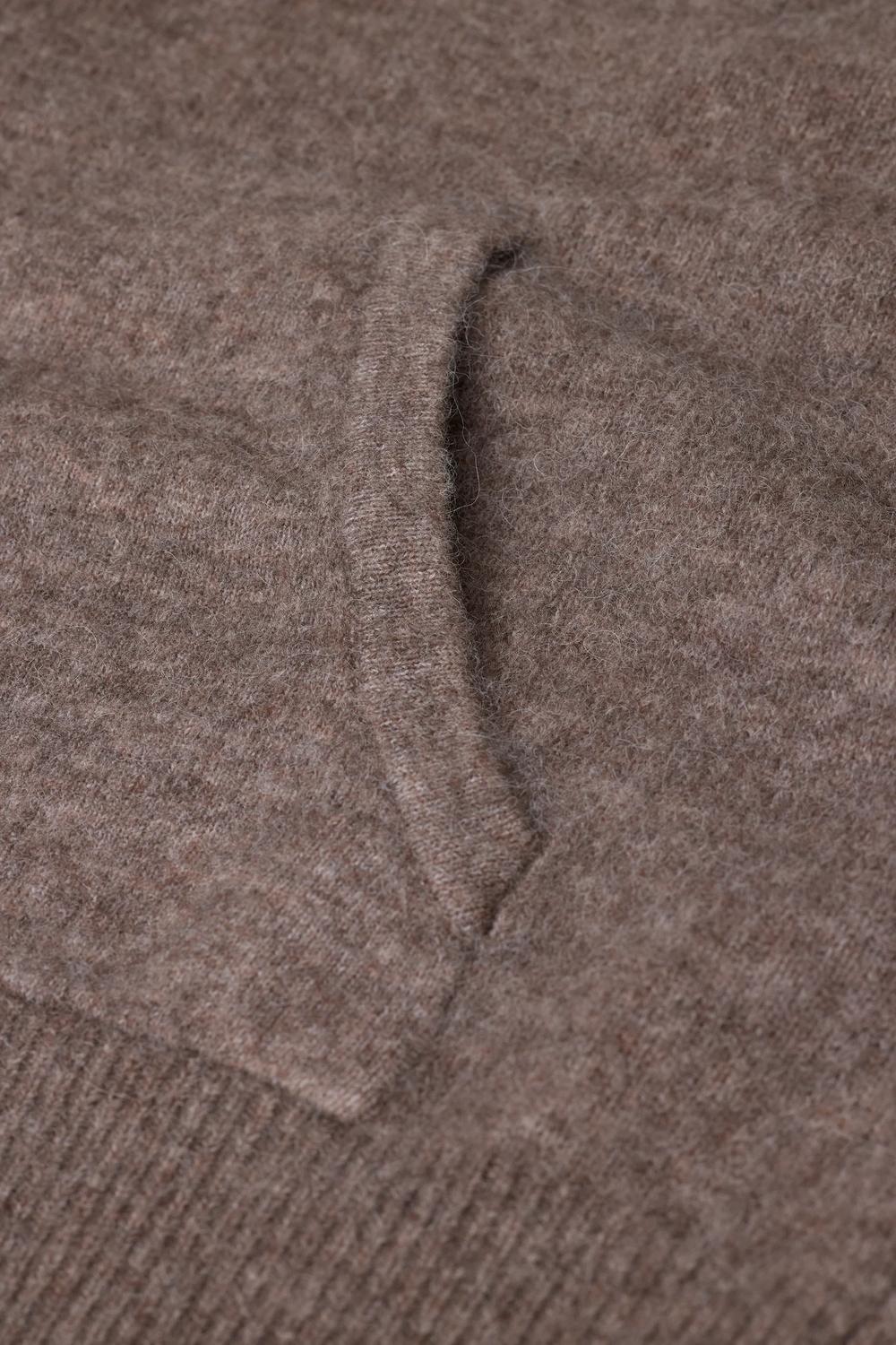 CLOSED Alpaca Wool Mix Hoodie in clay beige - women's top - view 6