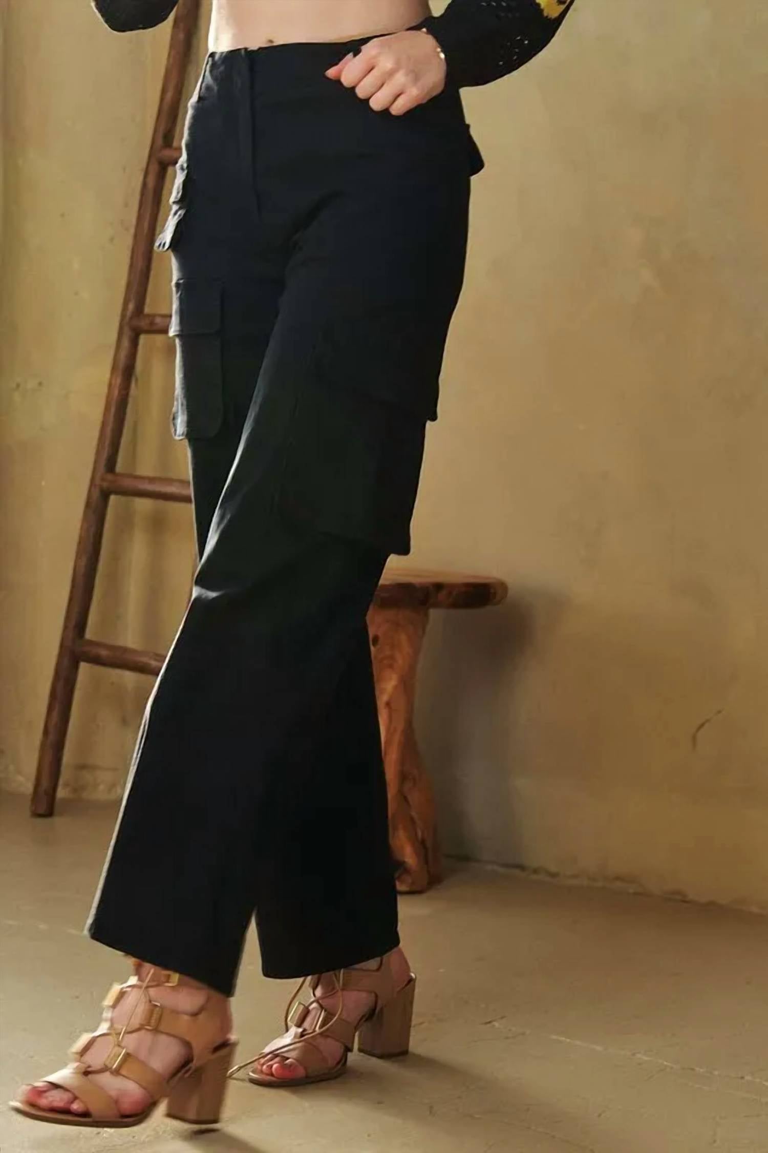Davi & Dani - MINERAL FLAP POCKETED KNIT CARGO PANT